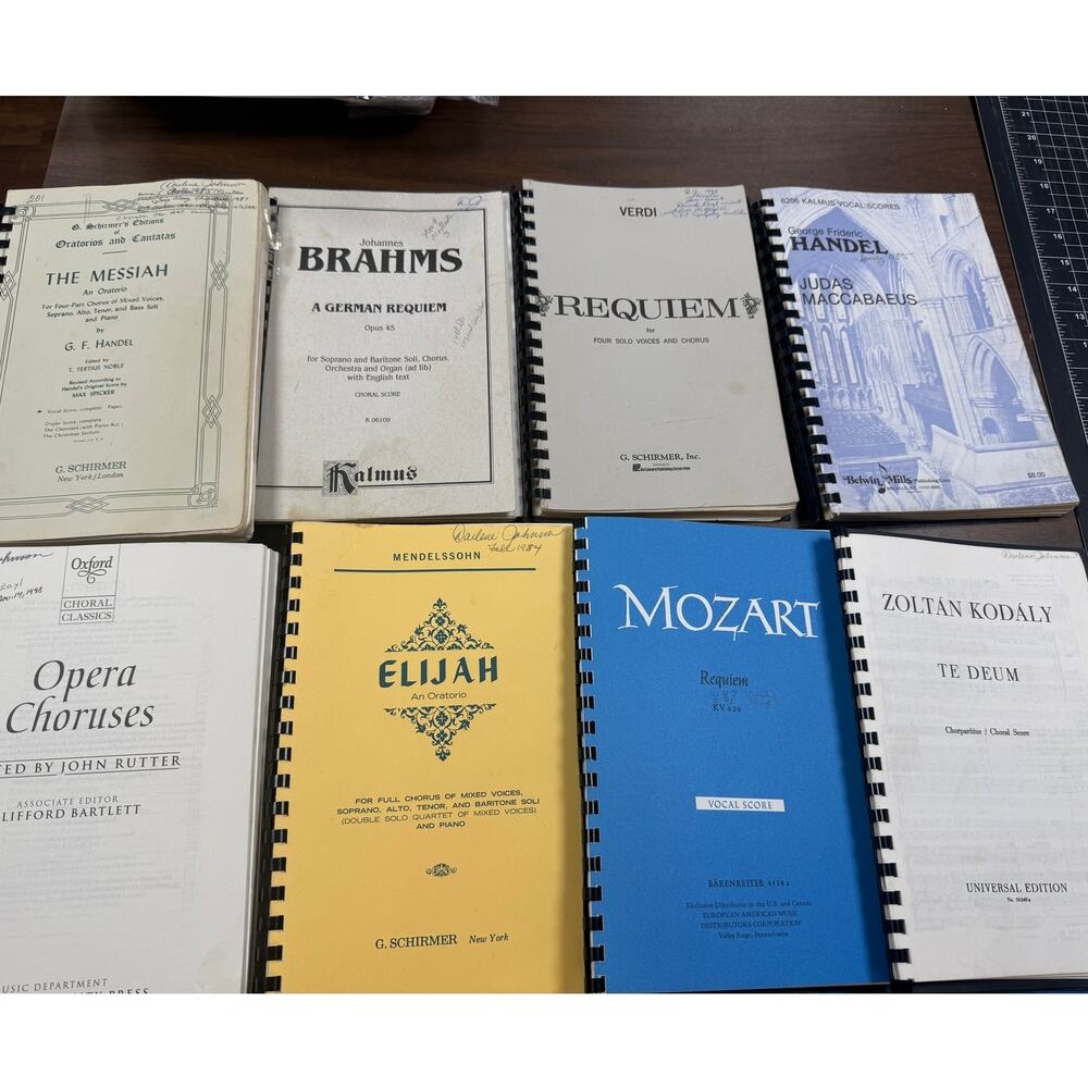 Vintage Classical Choral Vocal Scores Lot Mozart Handel Brahms Verdi Kodaly Lot